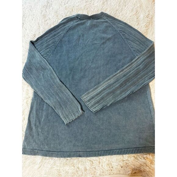 Weekends off men crew neck raglan sapphire ribbed sweatshirt L - Picture 5 of 7